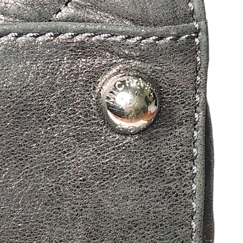 MICHAEL KORS Hamilton Quilted Metallic Gray Tote/Shoulder Bag - Picture 15 of 17
